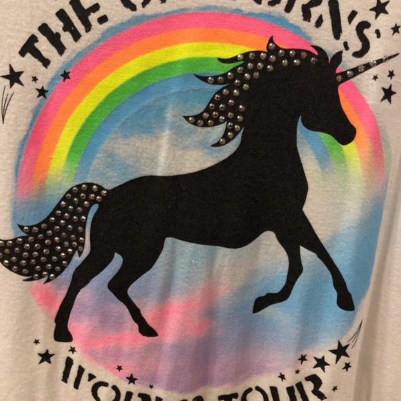 Sz 12 long sleeve Justice tee shirt w/Unicorn - Picture 2 of 8